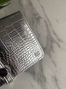 SILVER Women VEGAN Leather Wallet Purse