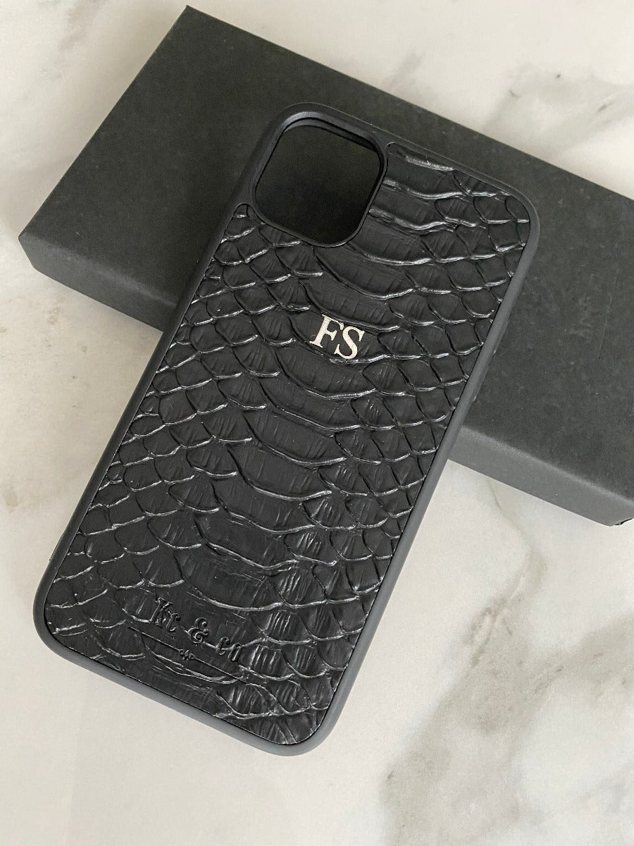 BLACK SNAKESKIN REAL LEATHER IPHONE 11 PHONE CASE BLACK SNAKESKIN REAL LEATHER IPHONE 11 PHONE CASE