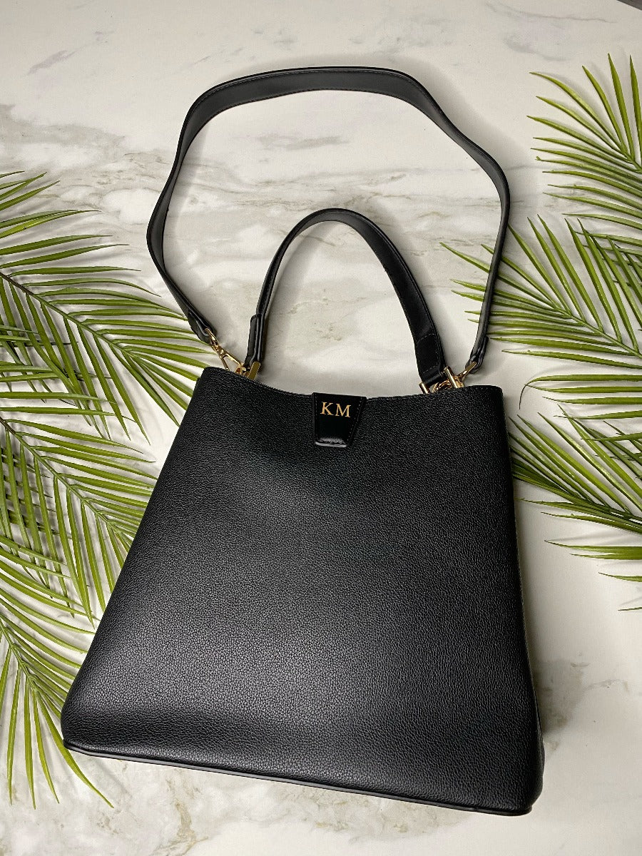 BLACK GRAB TOTE BAG