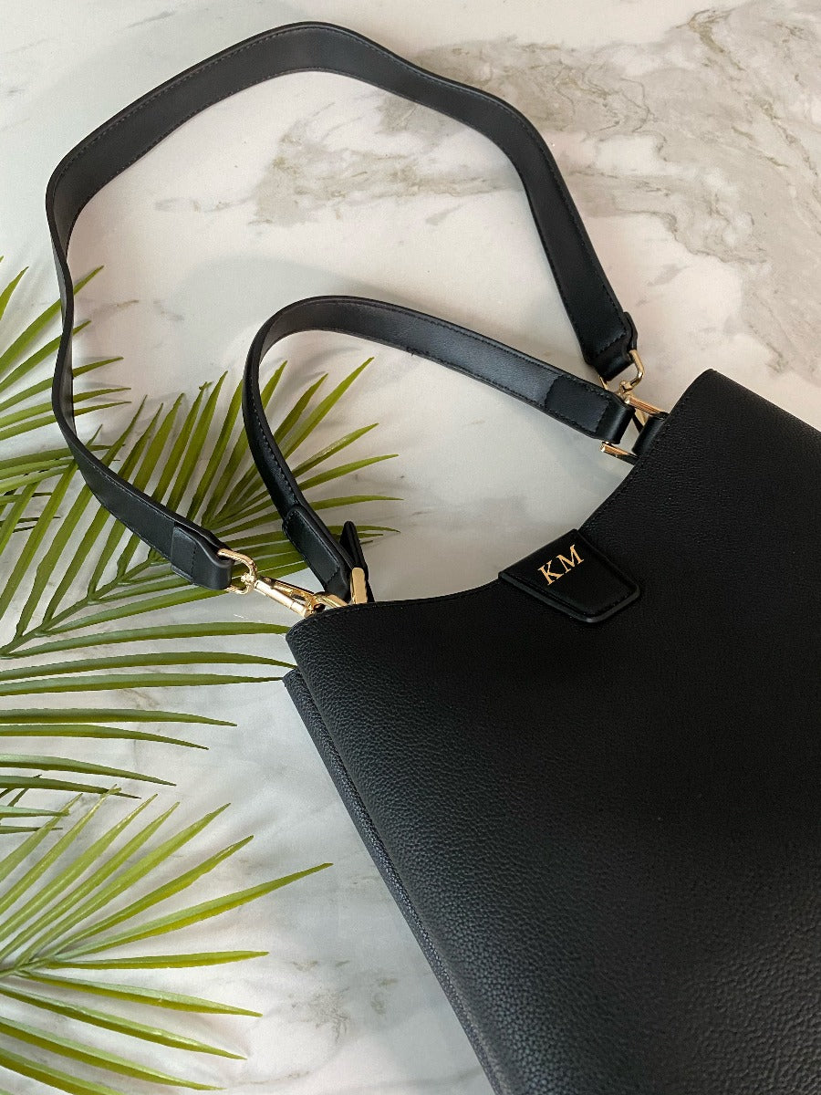 BLACK GRAB TOTE BAG