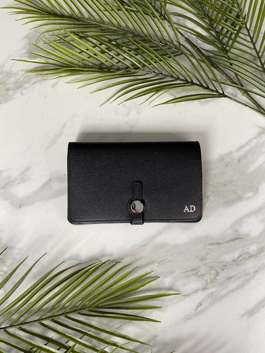 BLACK VEGAN Leather Purse wallet