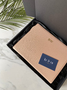 NUDE PINK SAFFIANO CLUTCH TOILETRY POUCH BAG